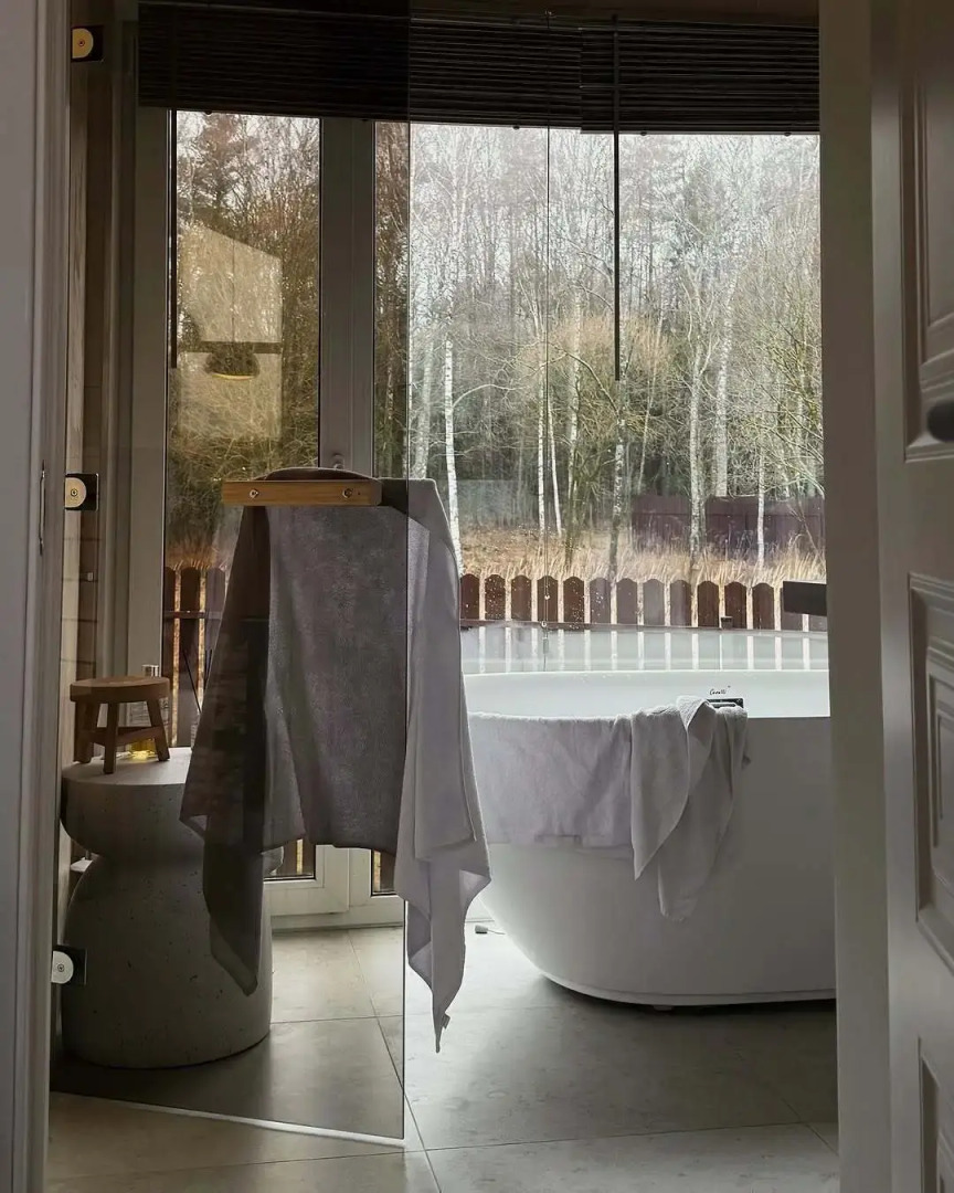 Частный Дом панорамный из пинтерест с камином и сауной