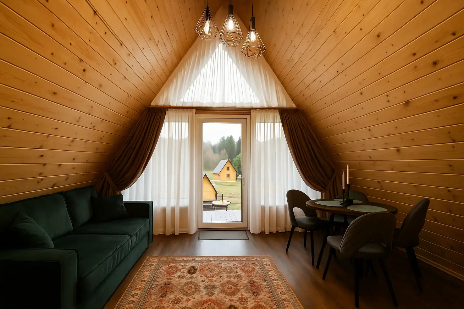 Частный дом A-frame Терракот из дерева 4х местный Ривер Хаус