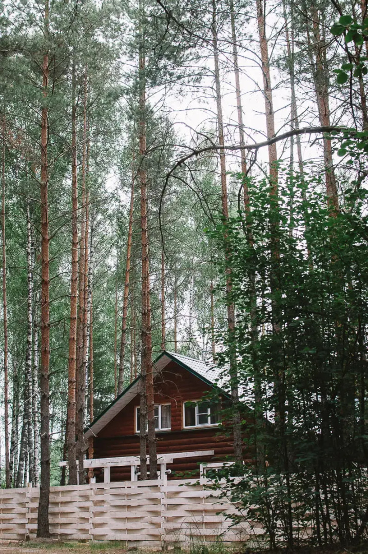 Частный дом в лесу у реки Пра на первой береговой линии