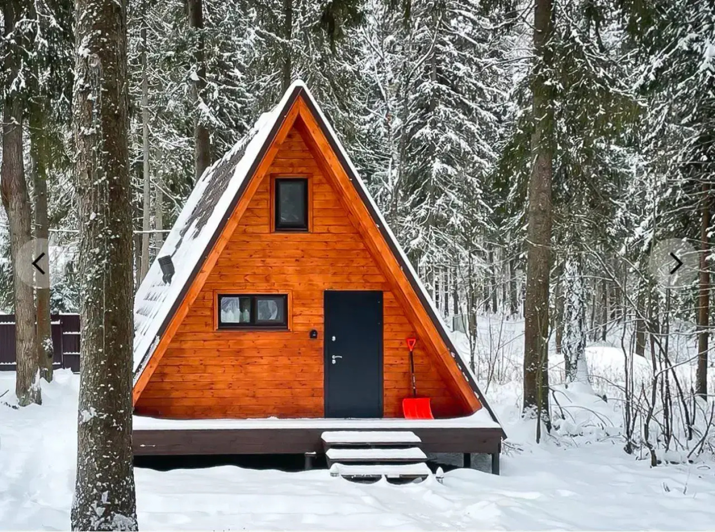 Гостевой дом А-фрейм с баней в лесу