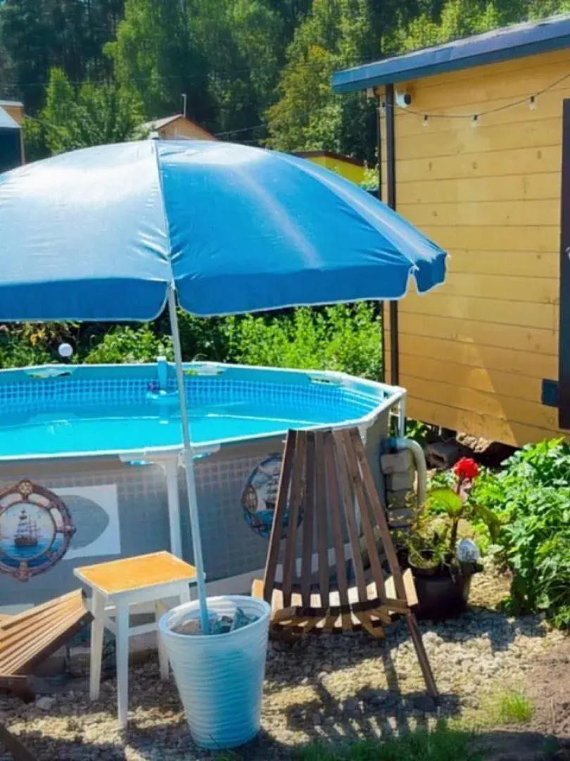 Частный дом А-фрeйм с баней и артезиaнским бaсceйном