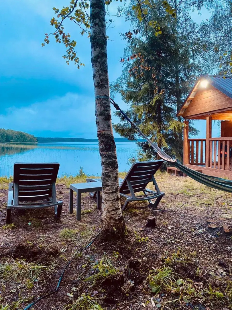 Шале с баней на берегу озера