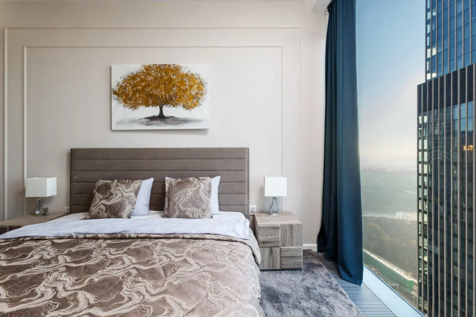 38 этаж, стильные апартаменты с приватным парком