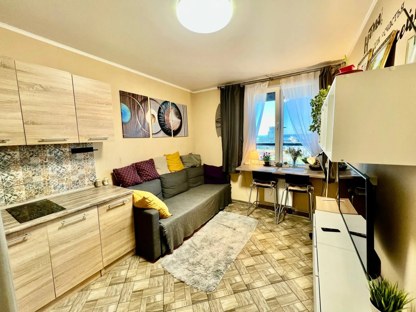 Просторная Евро2к на 12 этаже с видом на Финский залив