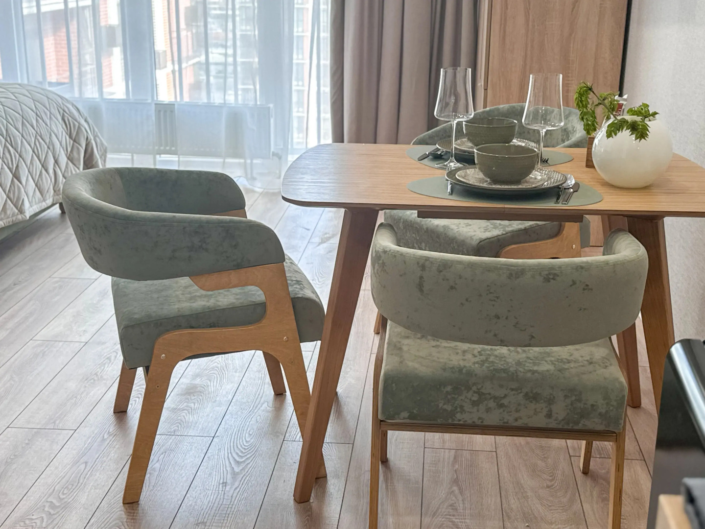 Квартира Грин-стильная дизайнерская в ЖК Самолет