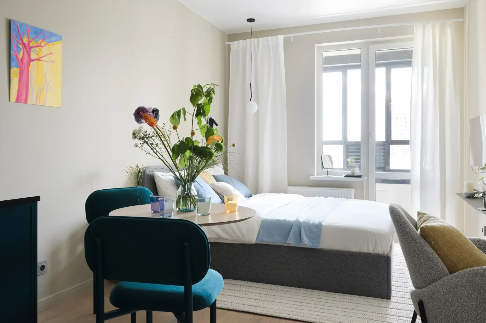 Квартира с бирюзовым настроением