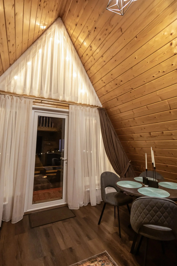 Частный дом A-frame Петрол из дерева 4х местный Ривер Хаус