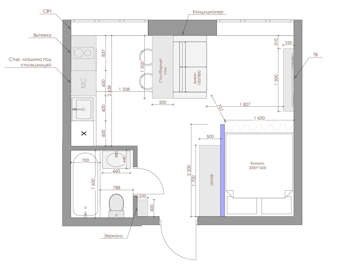Апартаменты с ярким дизайнерским ремонтом