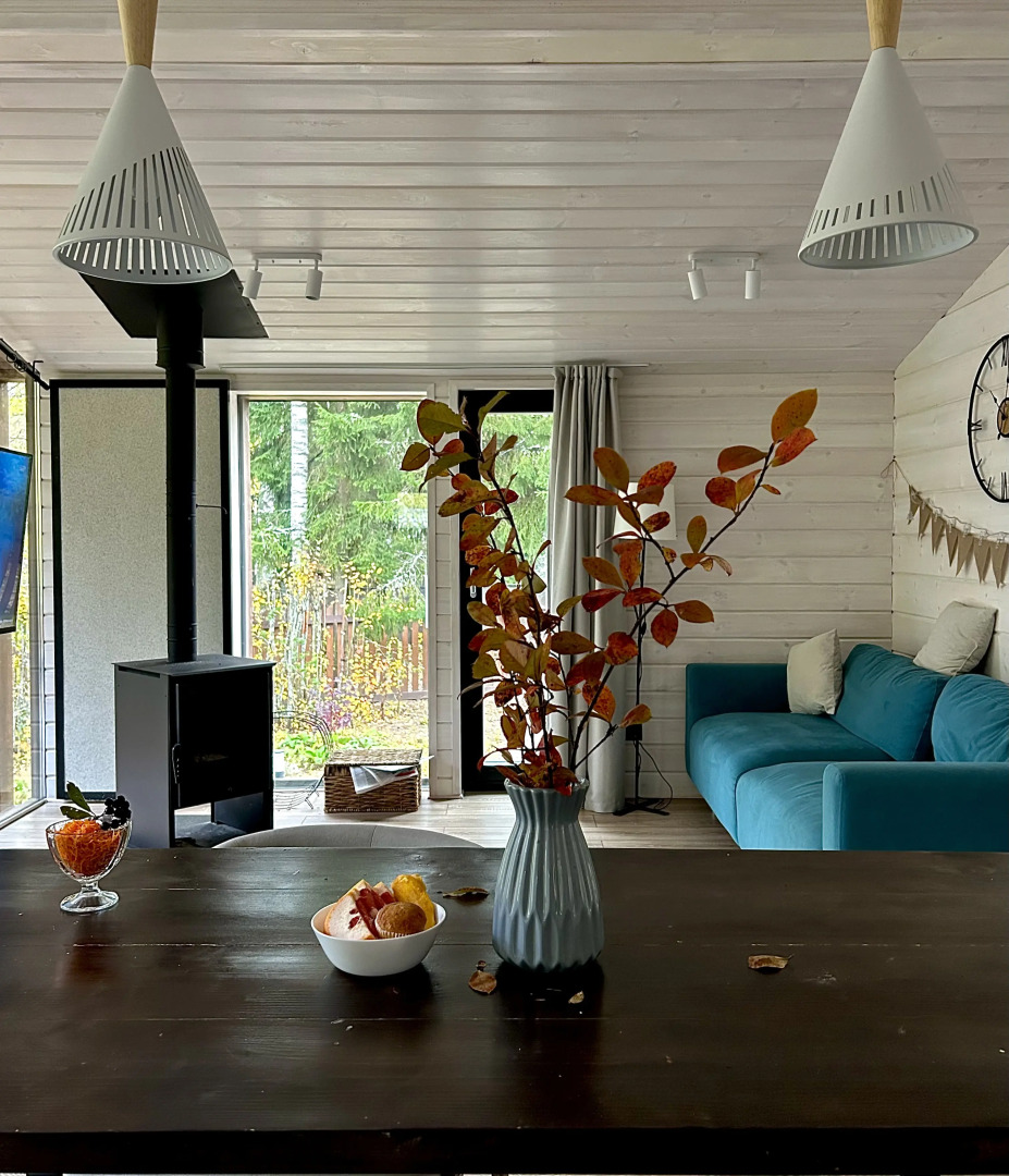 Частный дом у озера с террасой Сосновый дом