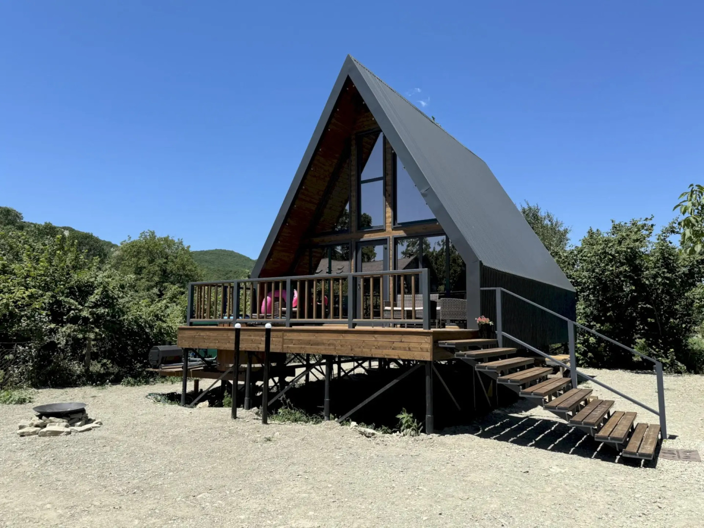 Частный Дом 391 А Фрейм Терраса с Видом на Горы Баня Фурако Мангал