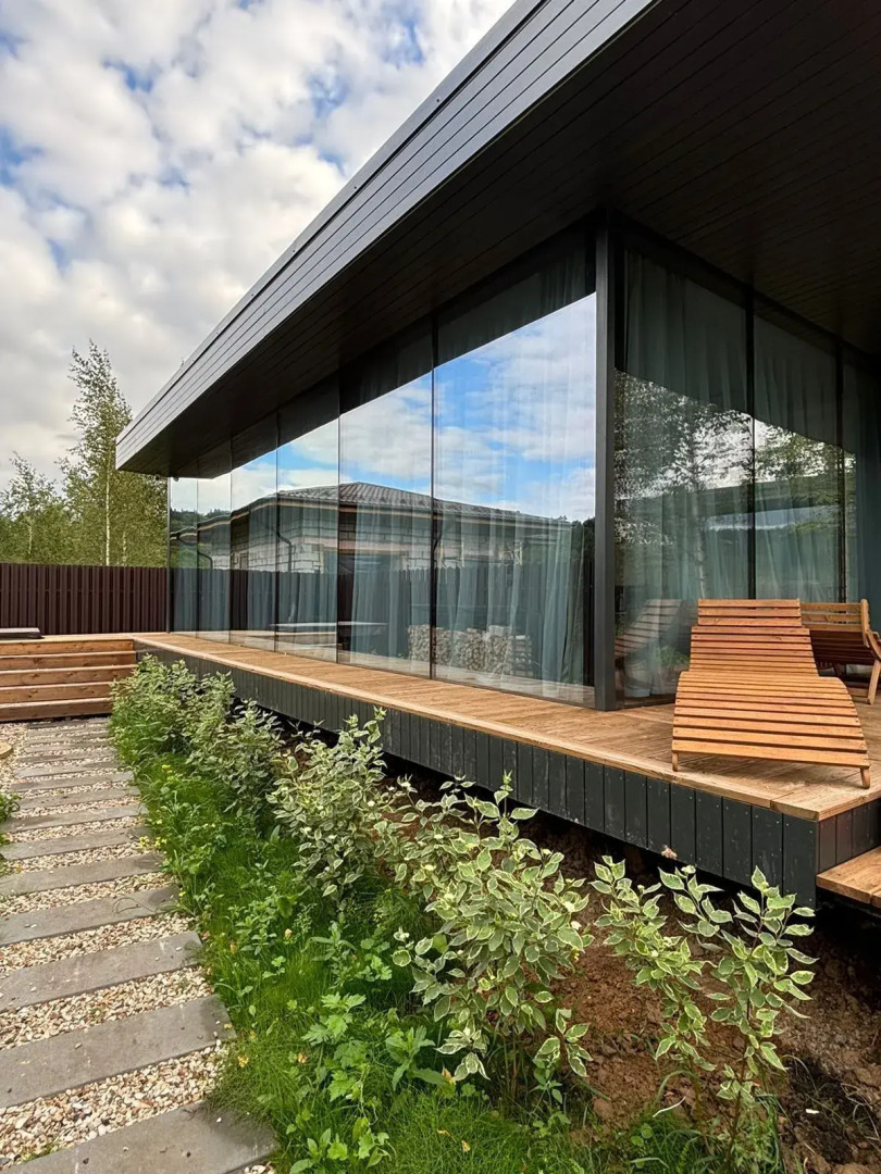 Частный дом у реки с сауной и чаном