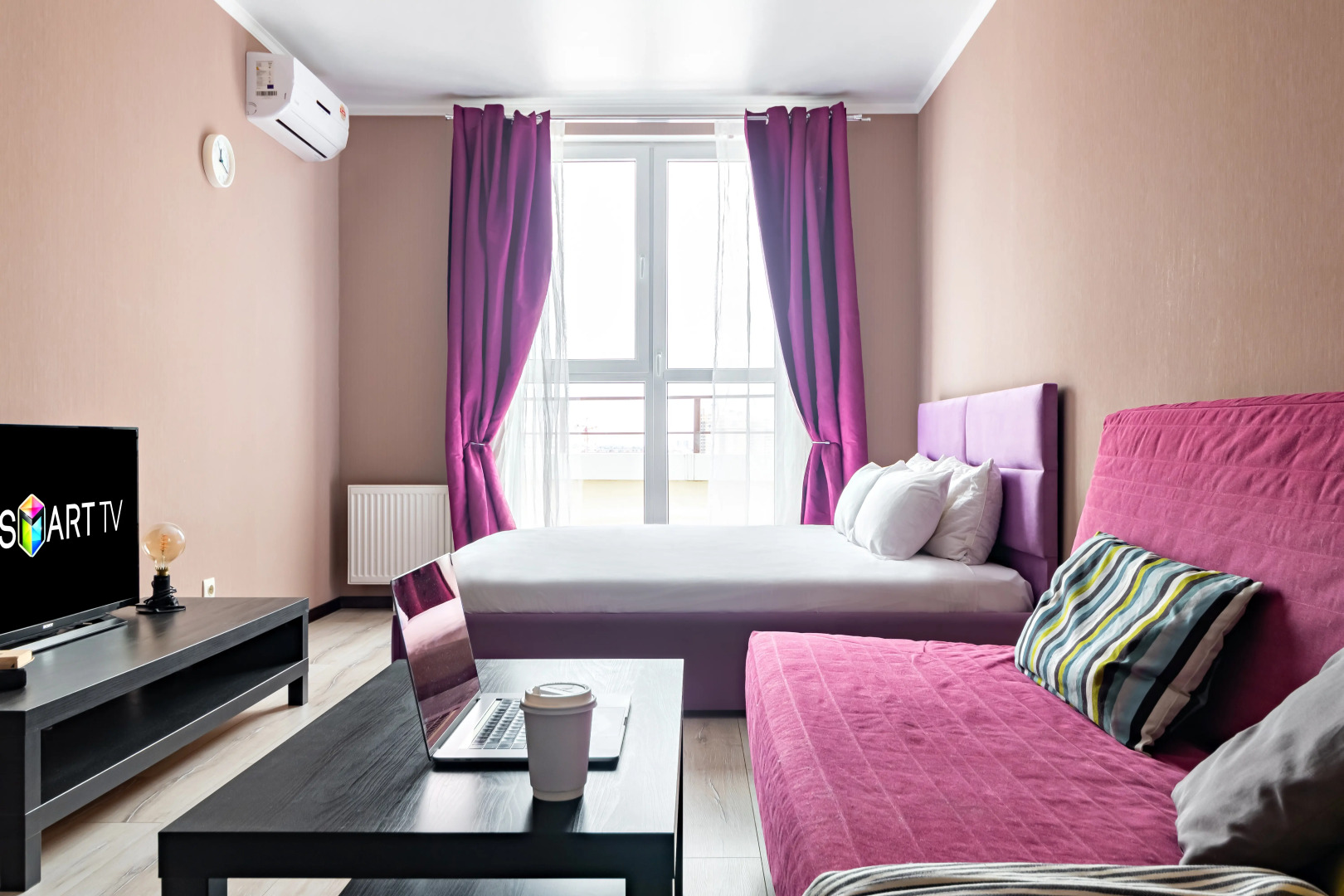 Апартаменты для 6 гостей ЖК «Большой» Smart TV, балкон с видом, духовка