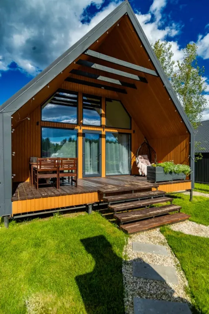 Частный Дом Барнхаус №5 с дровяной баней и горячим Чаном на 6 человек