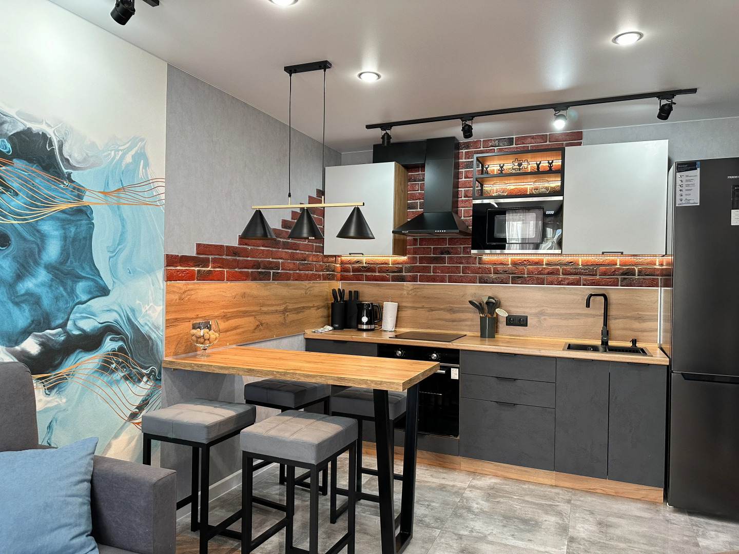 Апартаменты Евродвушка с дизайнерским решением в стиле Soft loft