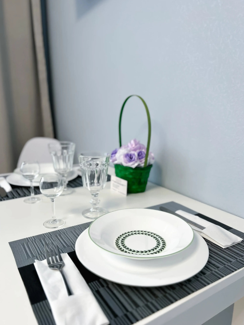 Квартира студия в голубых тонах