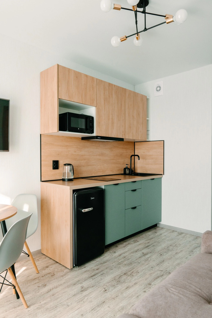 Квартира с Современным Дизайном Студия + Спальня