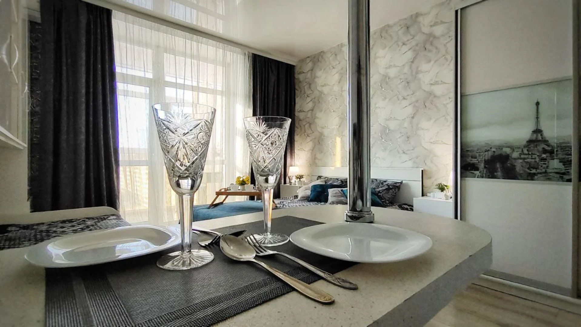 Квартира студия с видом на Амур и город