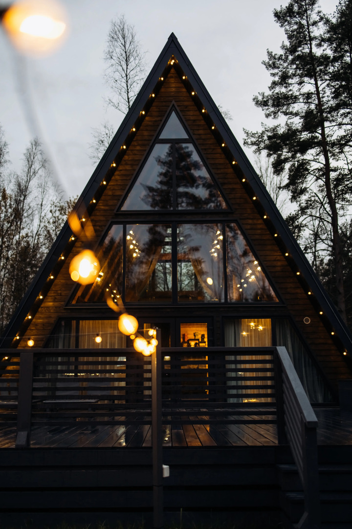 Частный дом A-frame Ванхейм с сибирским чаном