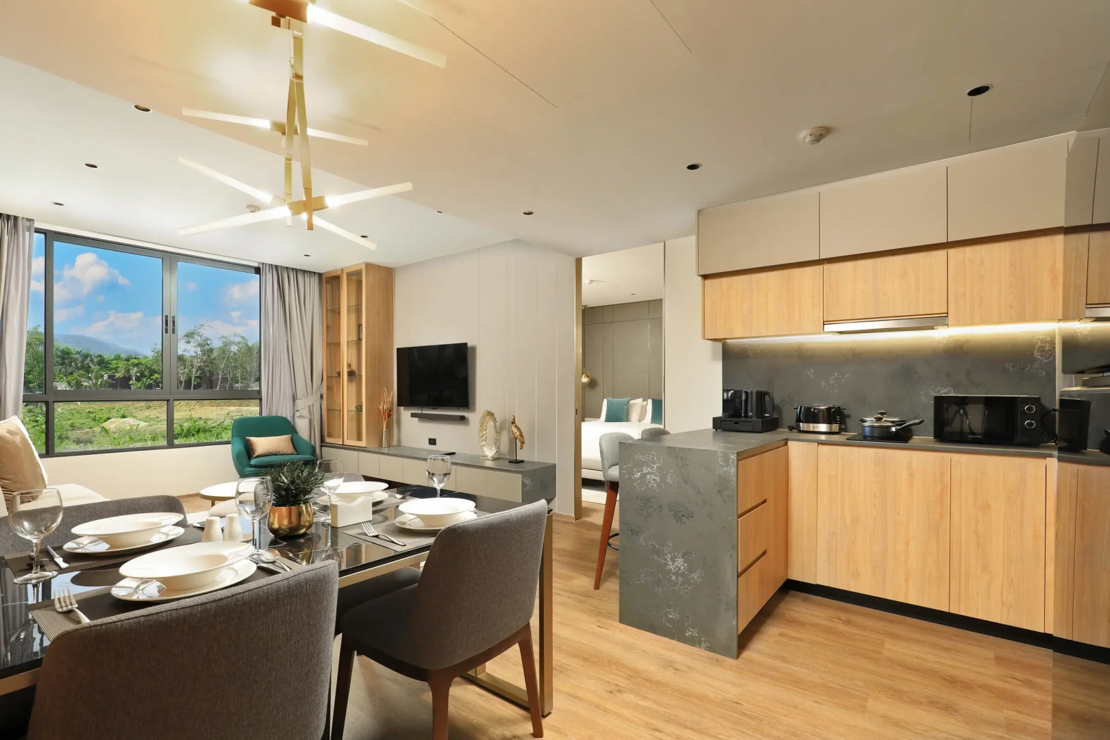 Апартаменты LGP-C512 2 Спальни рядом с Пляжем Бангтао Балкон с Видом на Природу и Доступ к Бассейну