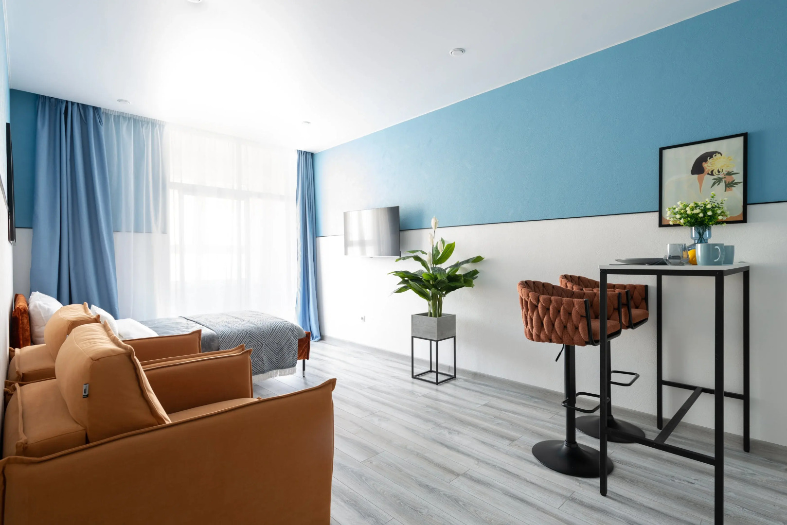 Апартаменты Стильная студия в ЖК Акватория возле реки