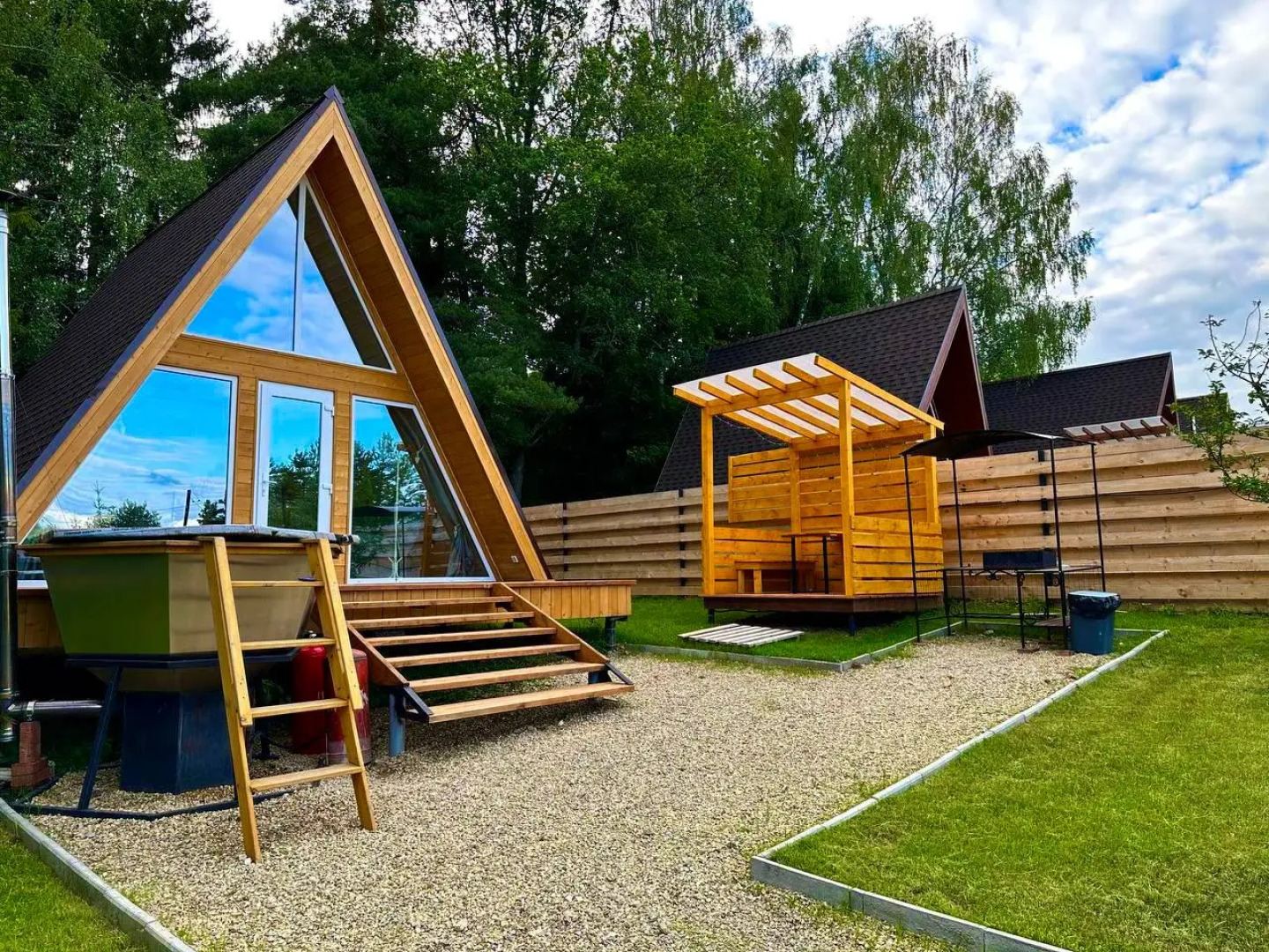 Глэмпинг Домики A-frame С Чаном или Купелью-Фурако