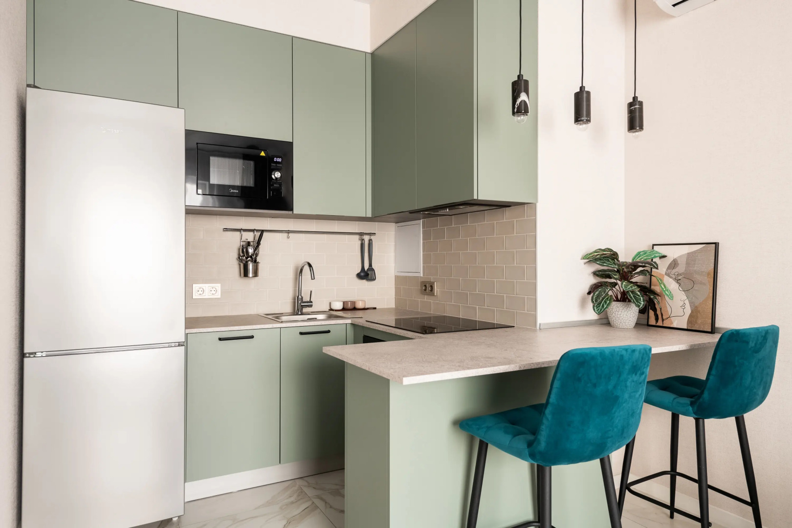 Квартира Евродвушка в природных тонах