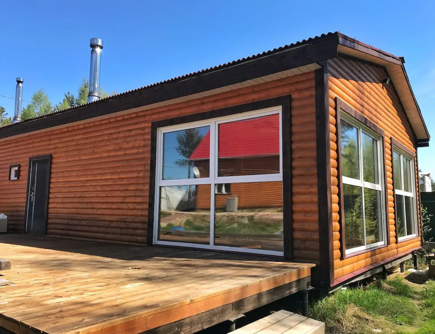 Дом с баней и камином