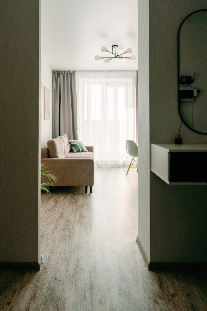 Квартира с Современным Дизайном Студия + Спальня