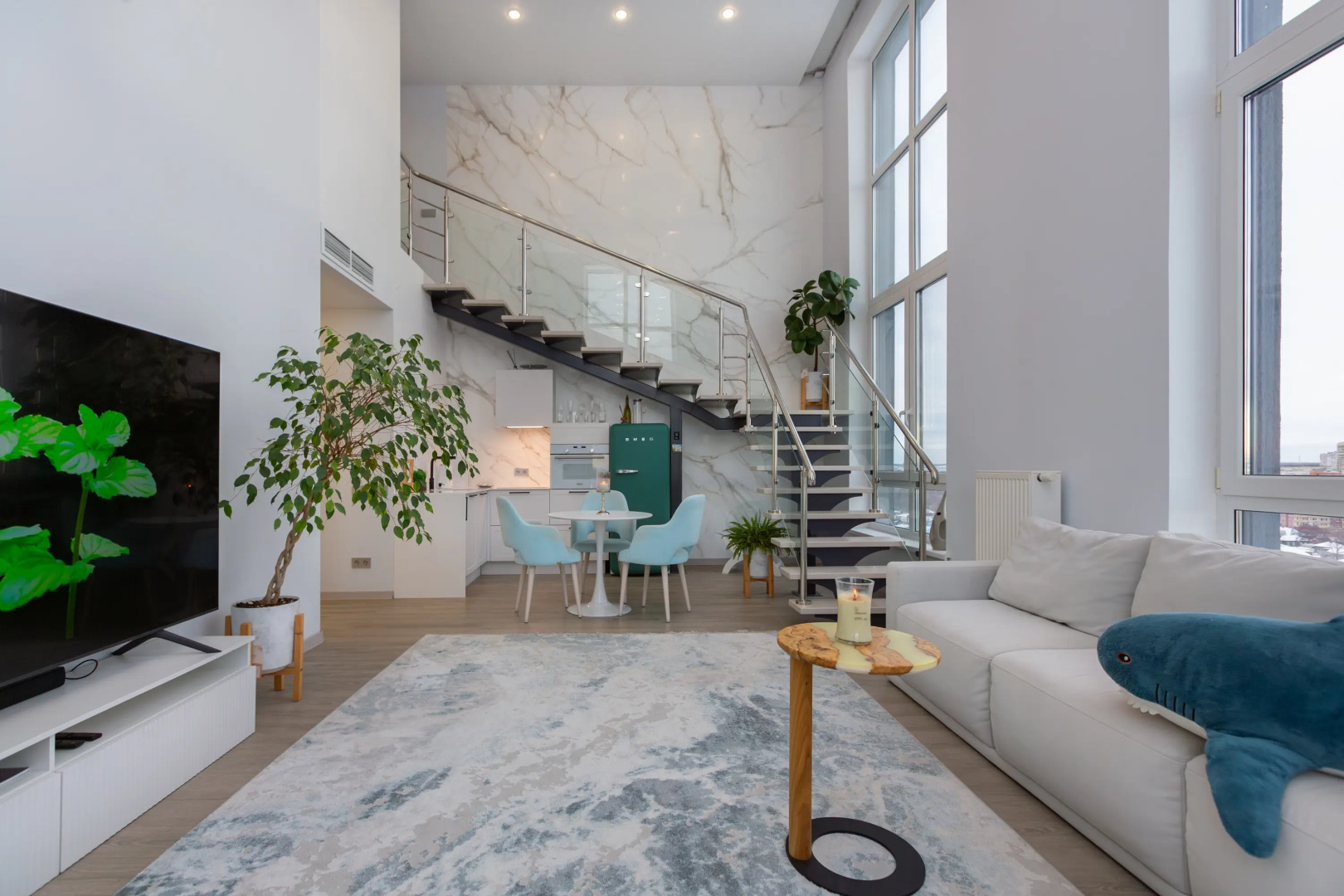 Апартаменты Двухуровневые апартаменты с двумя спальнями