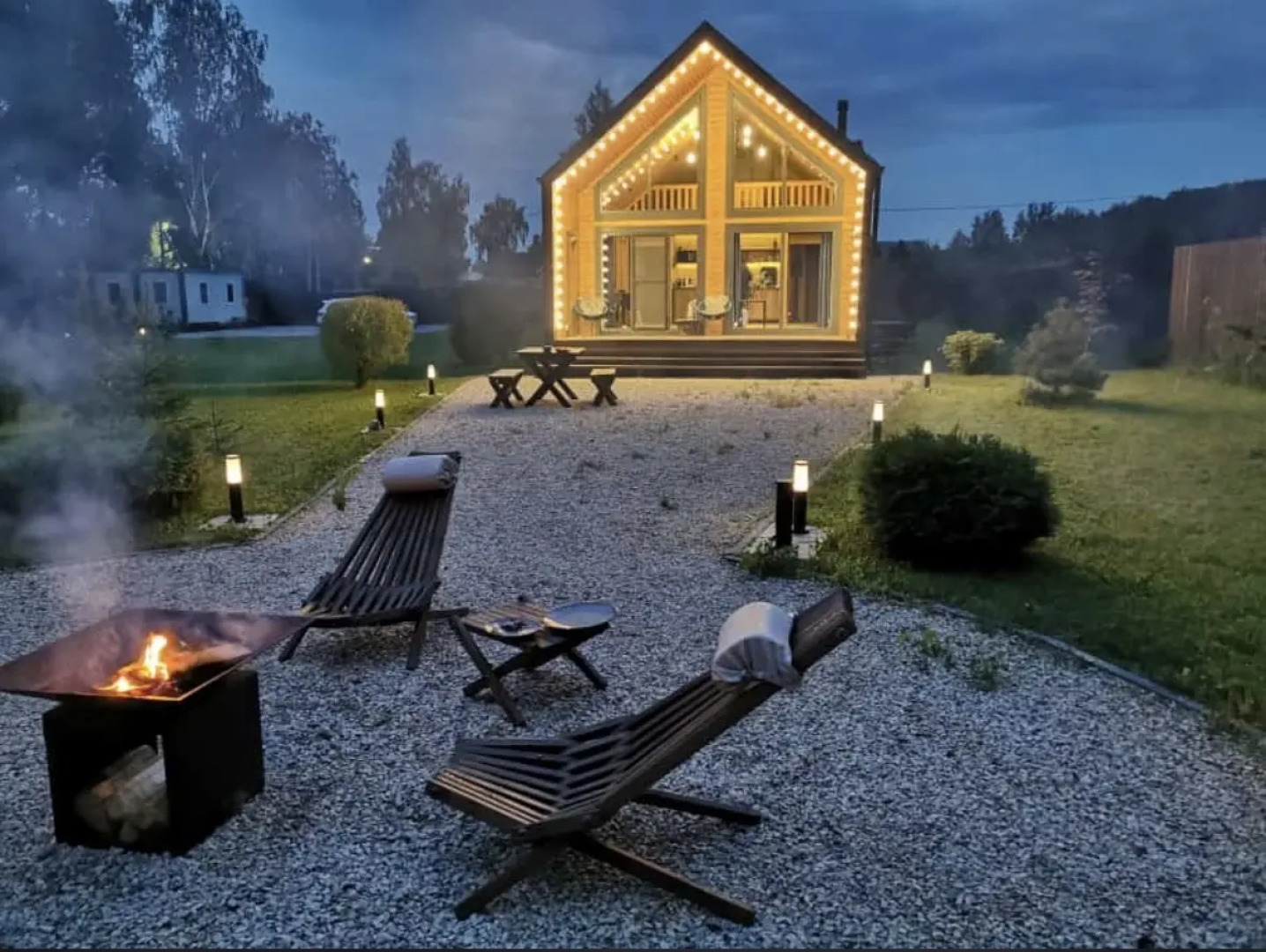 Дом с Камином и Панорамными Окнами