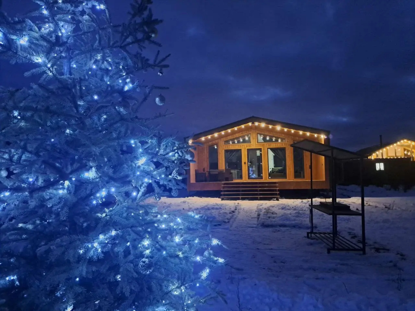 Частный дом для отдыха с гриль-мангалом, костровой и батутом