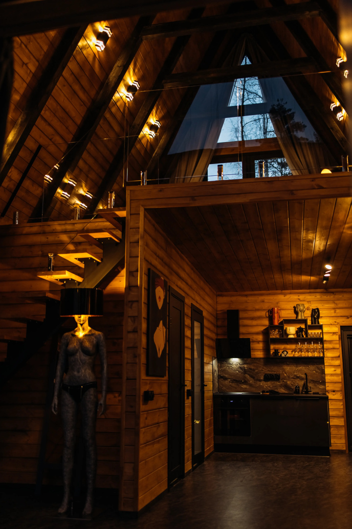 Частный дом A-frame Ванхейм с сибирским чаном