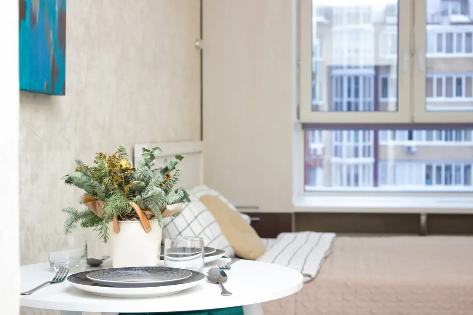 Апартаменты для 1, 2 гостей с видом на город