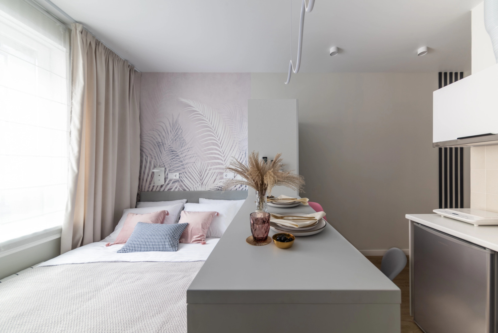 Квартира студия, романтичный дизайн