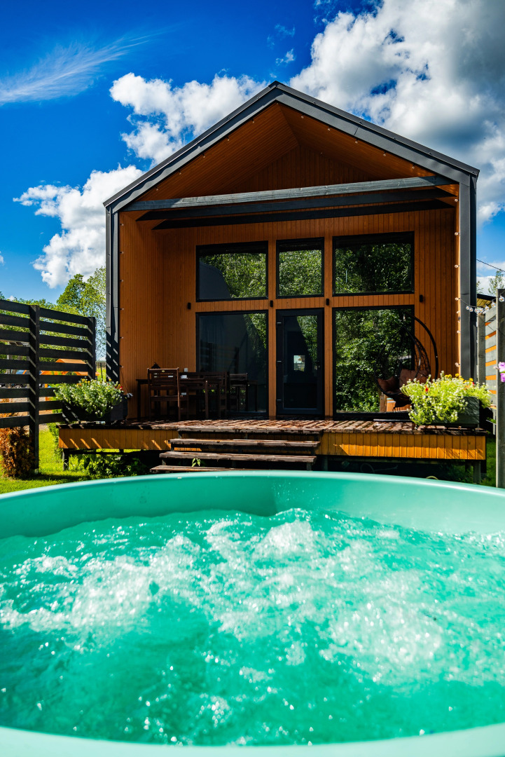 Частный Дом Барнхаус №1 с дровяной баней и горячей купелью, на 7 госте