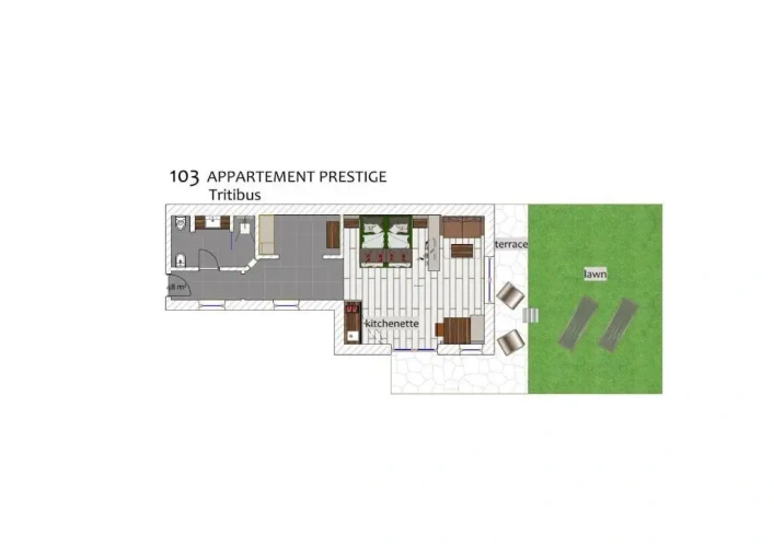 Premium Double Apartment with mountain view