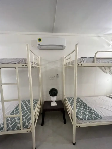 Bed in Dorm with balcony