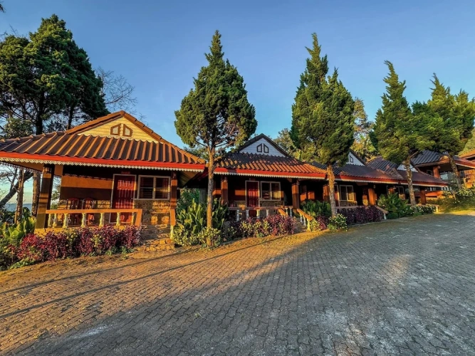 Cottage with land view