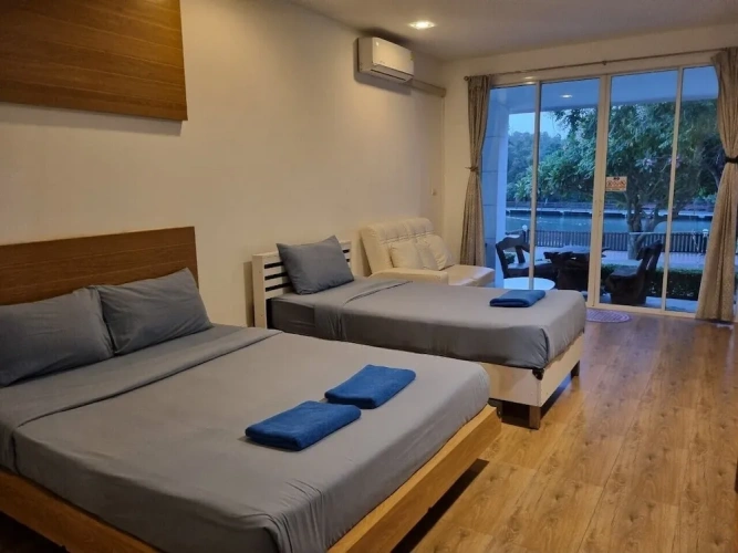 Deluxe Triple Studio with balcony and with river view