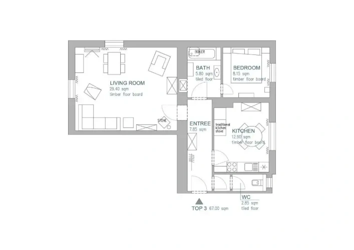 1 Bedroom Deluxe Apartment with mountain view