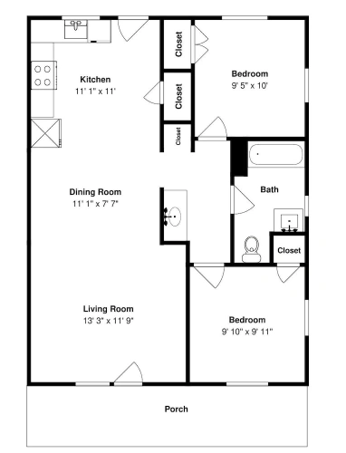 2 Bedrooms Studio