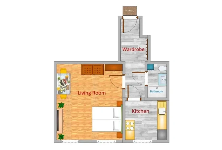 1 Bedroom Double Apartment
