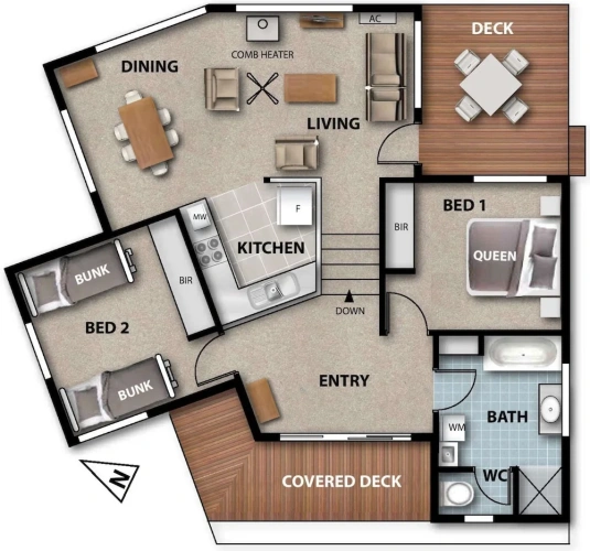 2 Bedrooms Comfort Cottage with mountain view