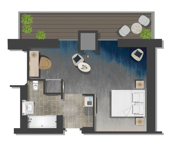 Deluxe Double room with balcony and with city view
