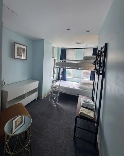 Bed in Dorm with city view