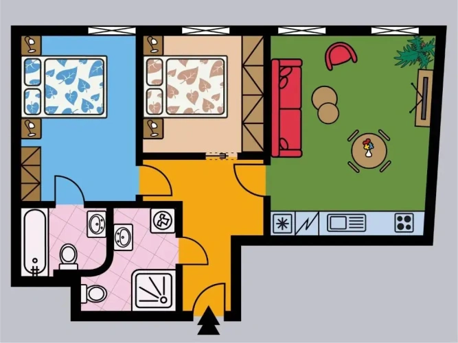 2 Bedrooms Apartment