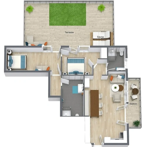 2 Bedrooms Superior Apartment with mountain view