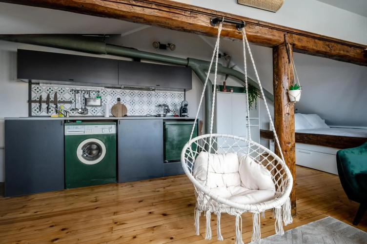 * The Sky-View Studio * in Cozy Boho Style