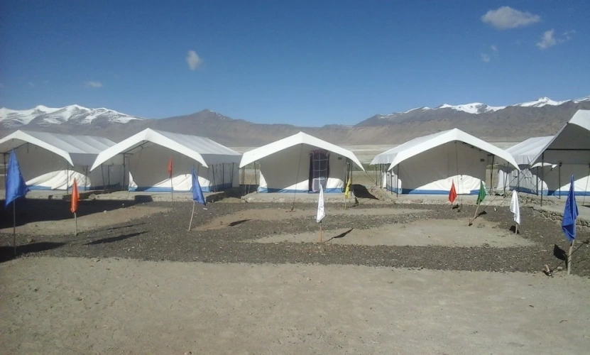 Tent with mountain view