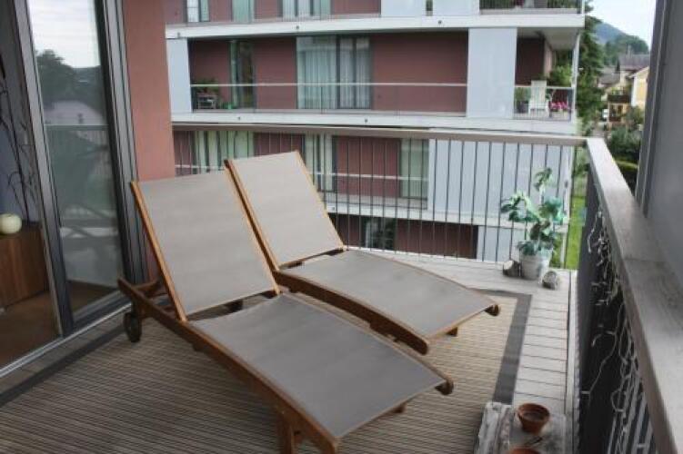 Apartment pool and lakeOver view